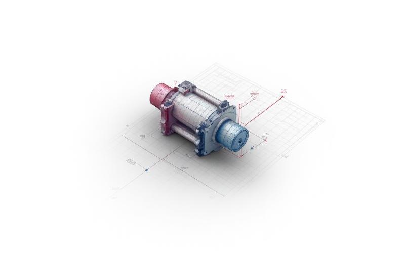 Mechanical drafting drawing of an industrial machine part with technical specifications.